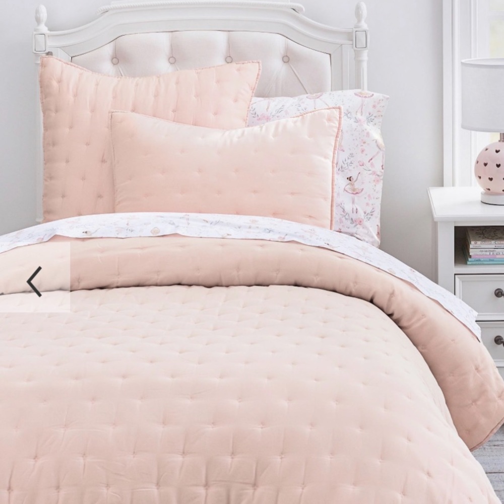 PBK Amelia dusty rose full size quilt and standard shams (2)